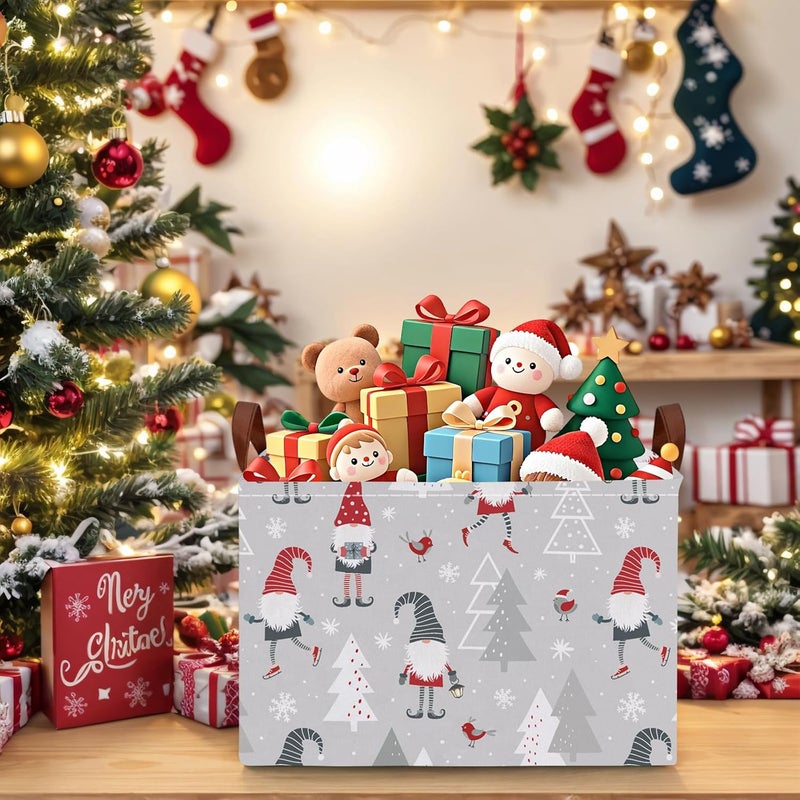 SETAMA Empty Large Christmas Basket for Gifts Women Collapsible Storage Bin Kids Toy Box Holiday Décor (Dwarf Grey) - Image 4